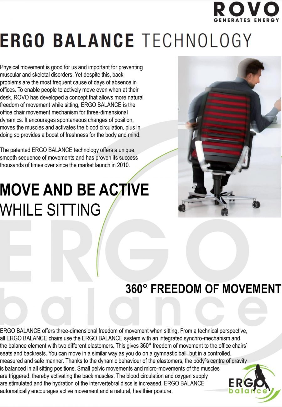 ROVO xp ergonomisk læder kontorstol EB comfort