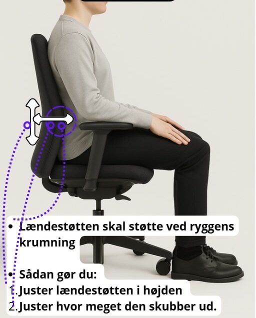 Indstilling af lændestøtte