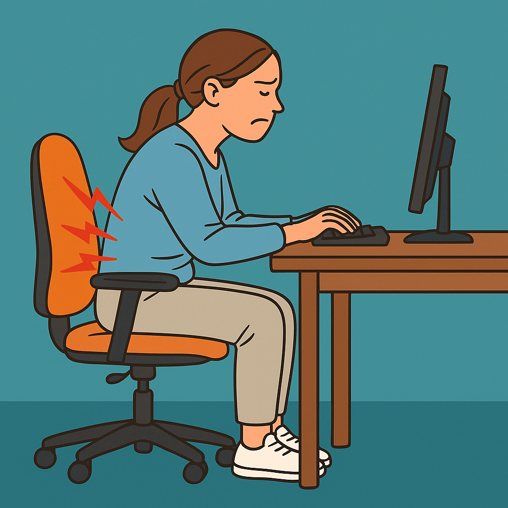 Ondt i lænden ved skrivebordet