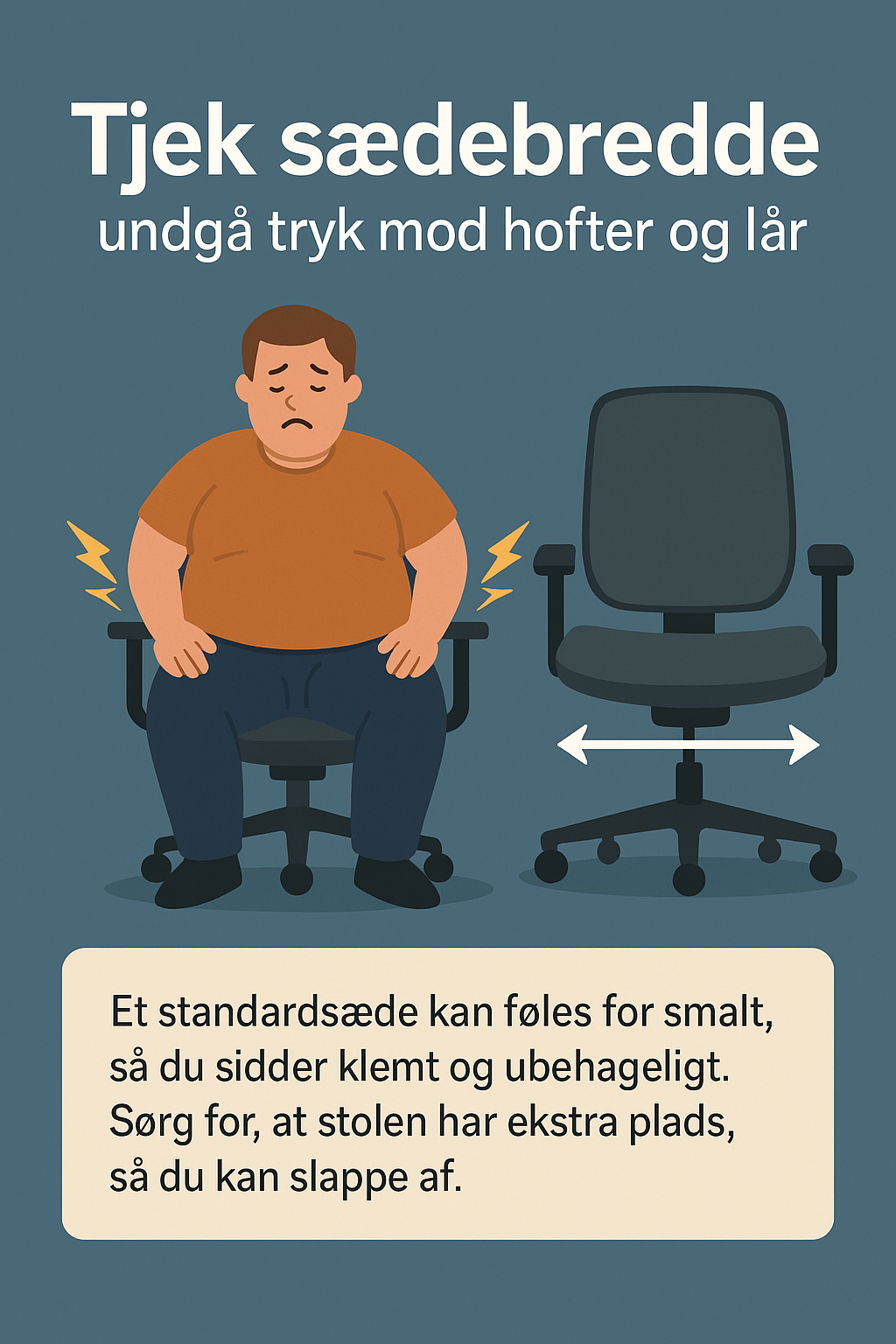 Tjek saedebredde for bedre siddekomfort