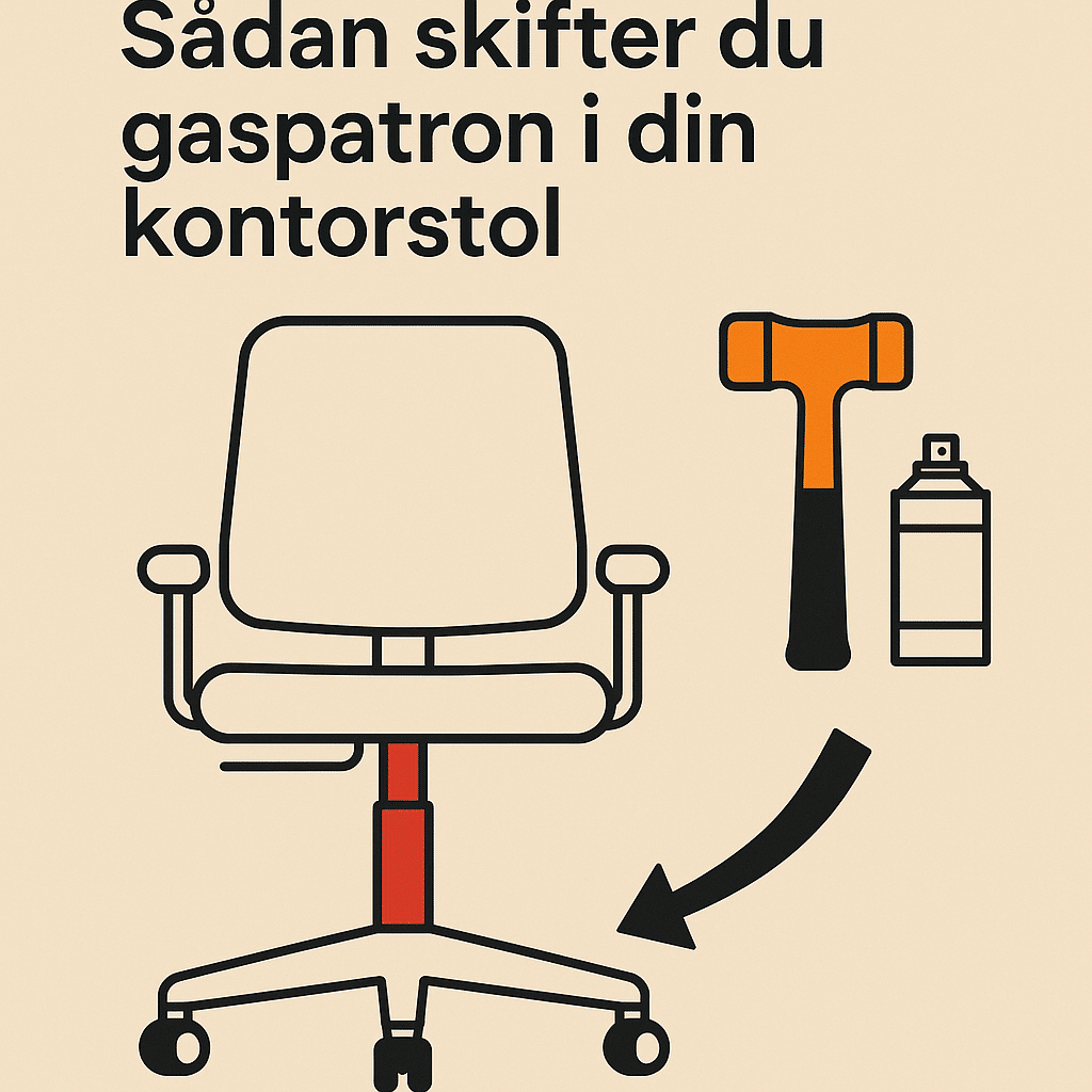 udskifte gaspatron på kontorstol
